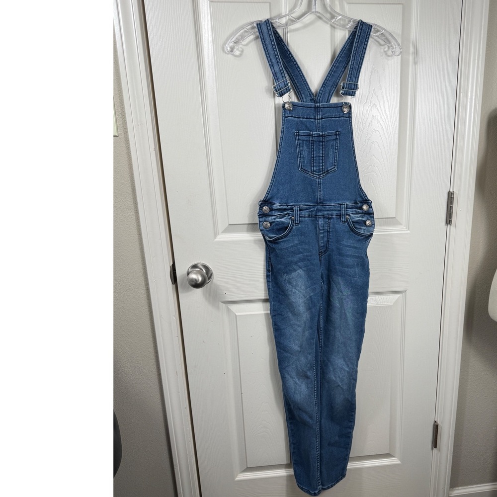 Silver Jeans‎ Co. Girls Size 14 Nisha Denim Bib Overalls Adjustable Straps Y2K